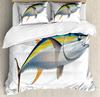 Pike Fish Bedding Striped Bass Big Pattern Hunting and Fishing Themed Duvet Cover for Kids Boys BedRoom Decorations for Teens