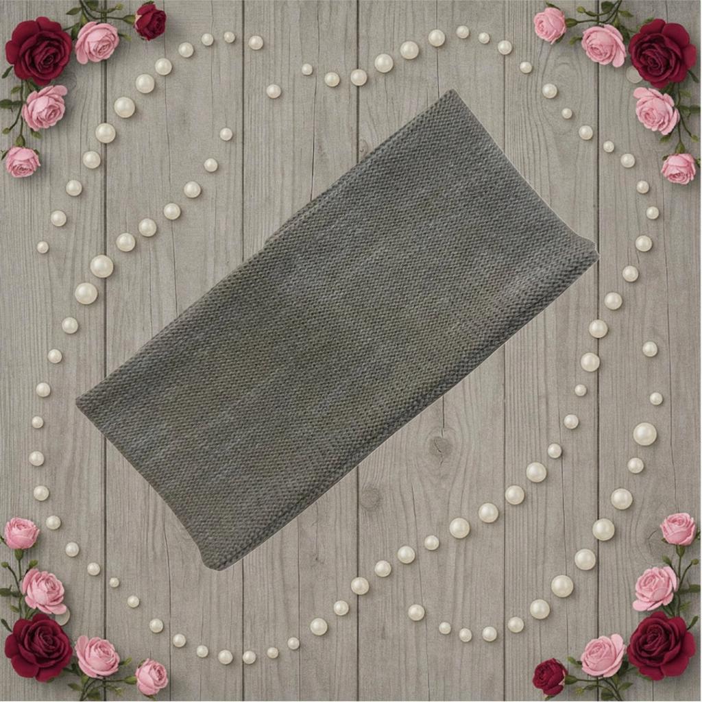 Classic Warm Acrylic Headband for Women' Youth on the Ears Smooth Melange Gray