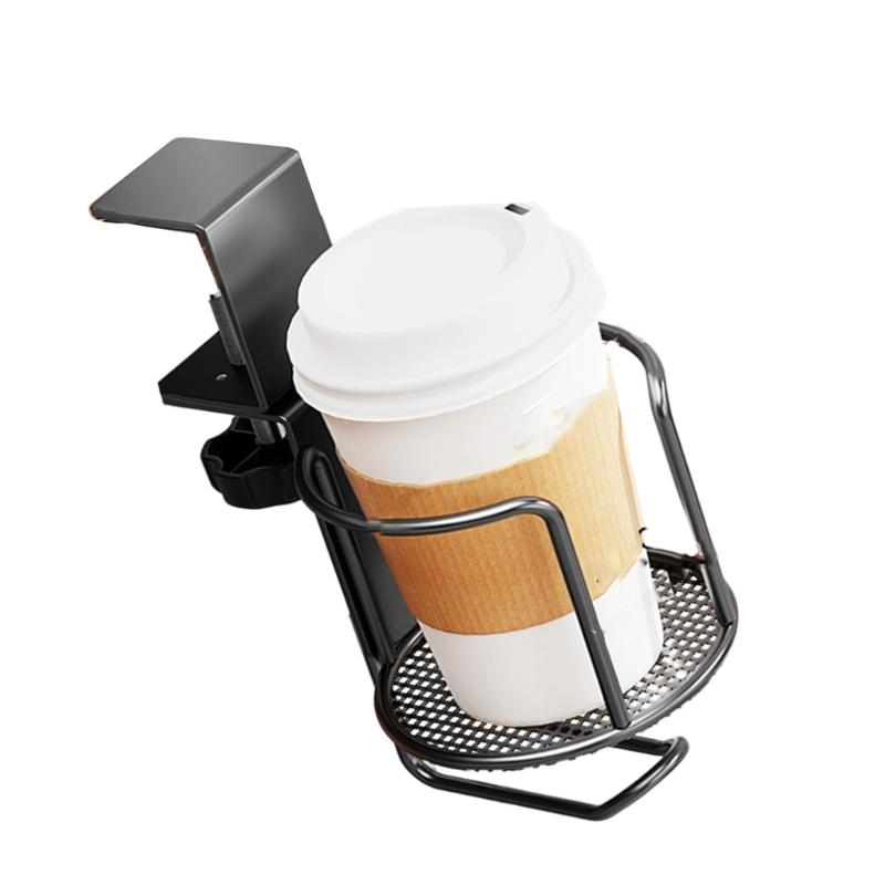 Desk Mounted Cup Holder with Headphone Hook Multifunctional Organizers Table Edge for Home Office Use