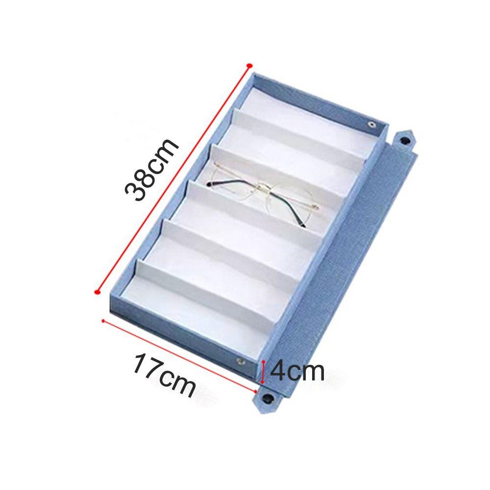 Linen 6 Slots Glasses Case Anti Pressure Eyeglass Display Box Glasses Storage Box  For Women Men