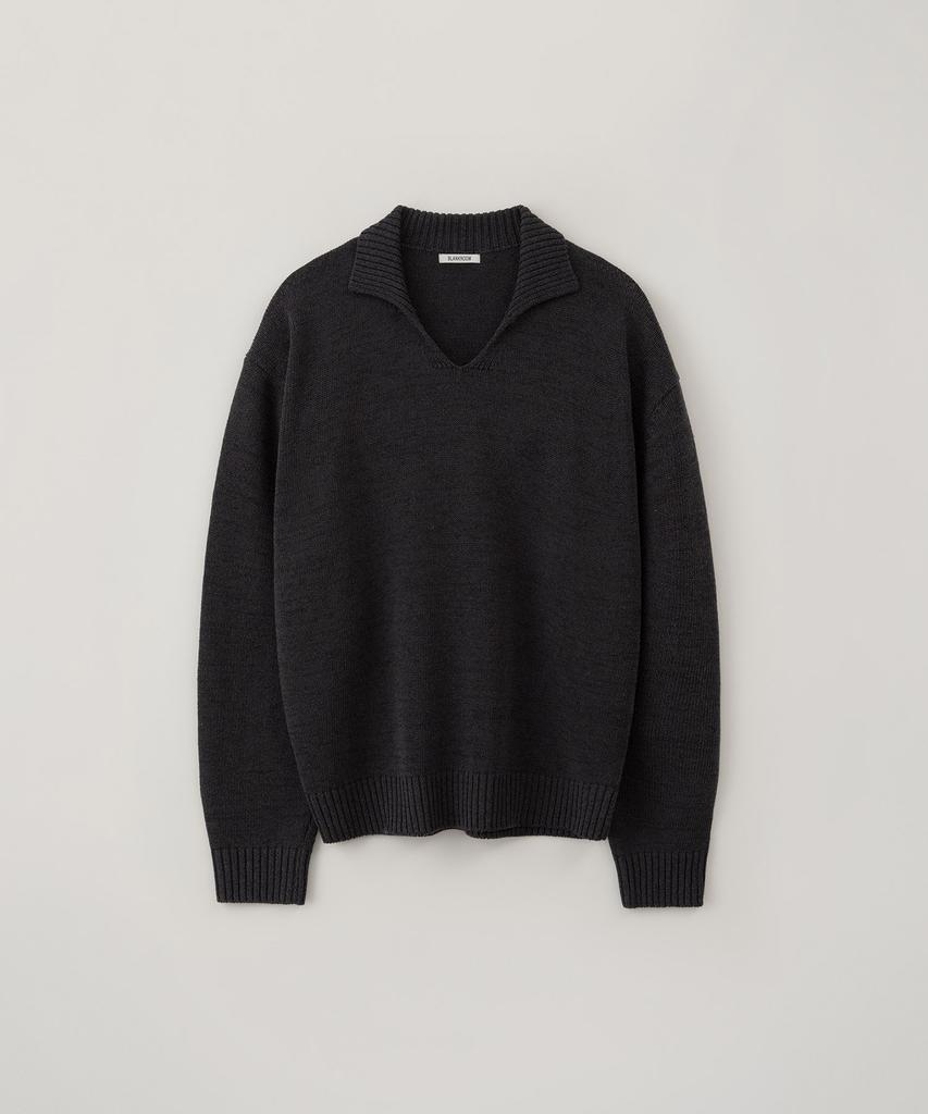BLANKROOM V-Collar Knit_Charcoal