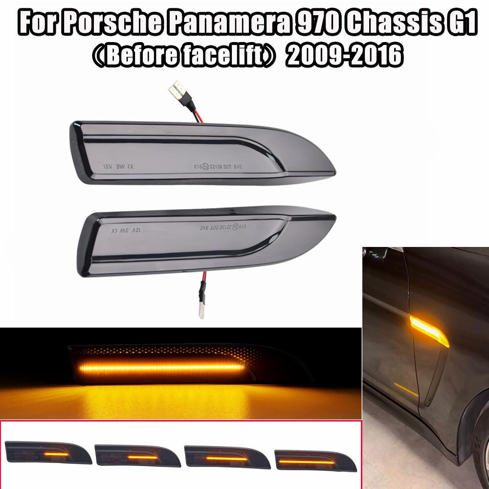 Side Marker Flowing Dynamic Sequential Blinker Indicator For Porsche Panamera 970 G1 LED Turn Signal Light 2009-2016 Dynamic Smoked