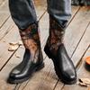 Fashion Men's casual cowboy boots Fashion designer style Daily office trend party Outdoor motorcycle Adult classic Black Brown shoes