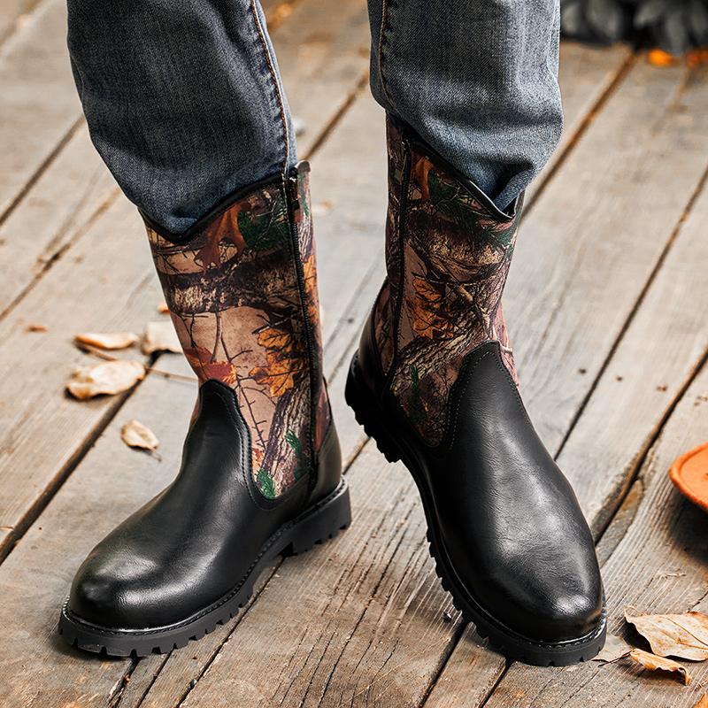 Fashion Men's casual cowboy boots Fashion designer style Daily office trend party Outdoor motorcycle Adult classic Black Brown shoes