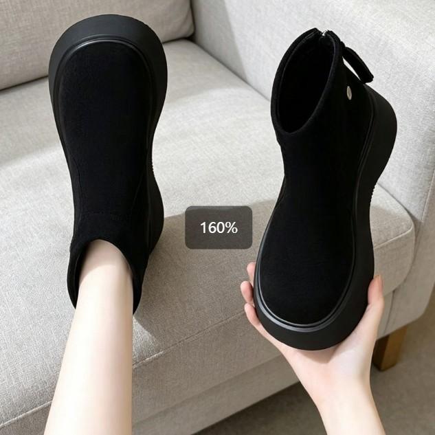 . Muffin thick-soled heightening short boots, autumn and winter casual round-headed women's boots