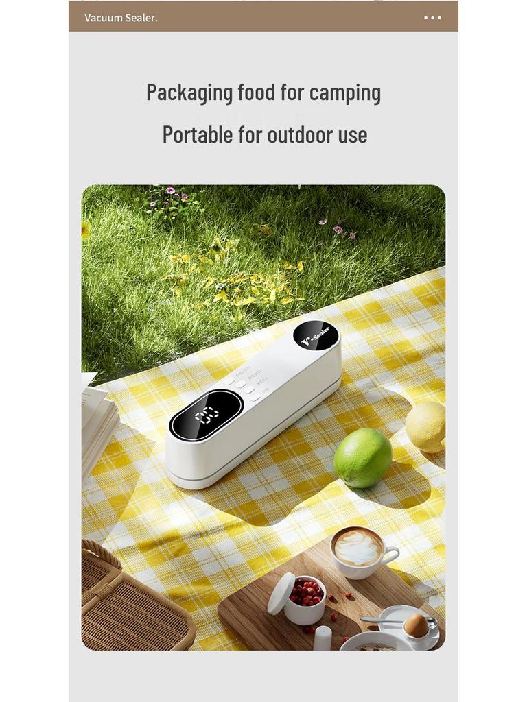Automatic Mini Vacuum Sealer with Digital Display for Dry & Wet Food Preservation