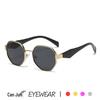 Stylish Retro Punk Polygonal Metal Sunglasses for Men & Women – High-End European & American Fashion