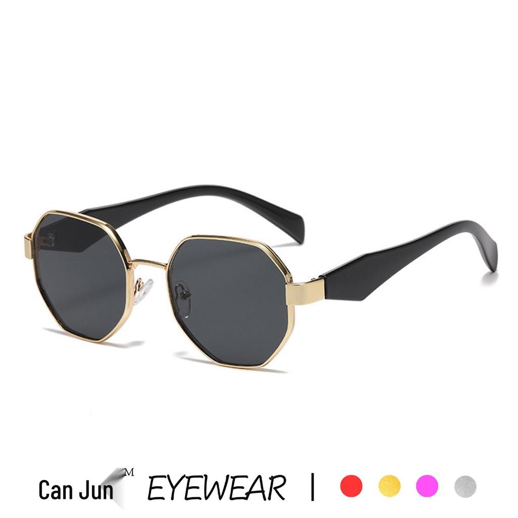 Stylish Retro Punk Polygonal Metal Sunglasses for Men & Women – High-End European & American Fashion
