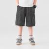Boy's Plaid Loose-Fit Cotton Cargo Shorts