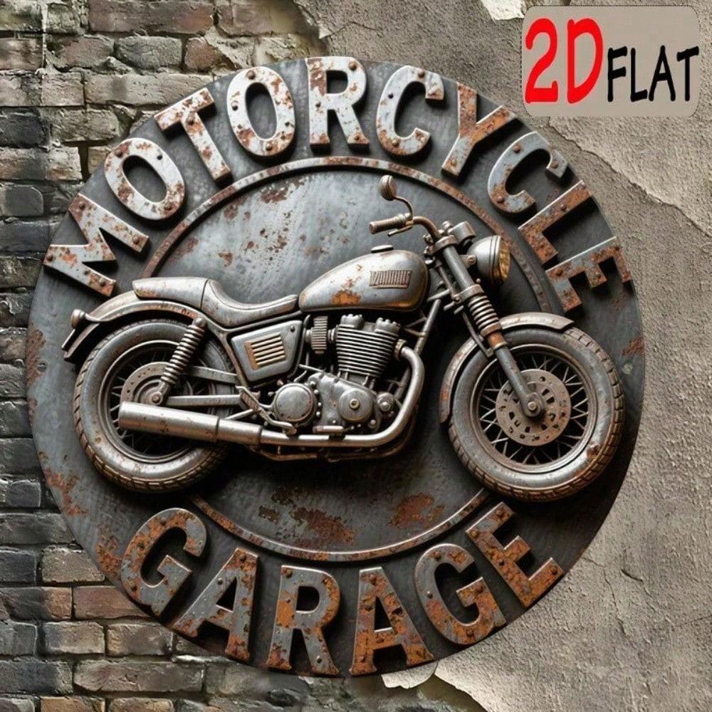 Retro Metalowy Znak Motocyklowy 8 Calowy, Brytyjski Motocykl Wyścigowy Wytrzymała Aluminiowa Tablica Ścienna do Garażu Baru Jaskini Mężczyzny