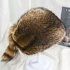 Winter Warm Ear Protection Hat Raccoon Tail Flat Top Cap High-quality Faux Fur Hat