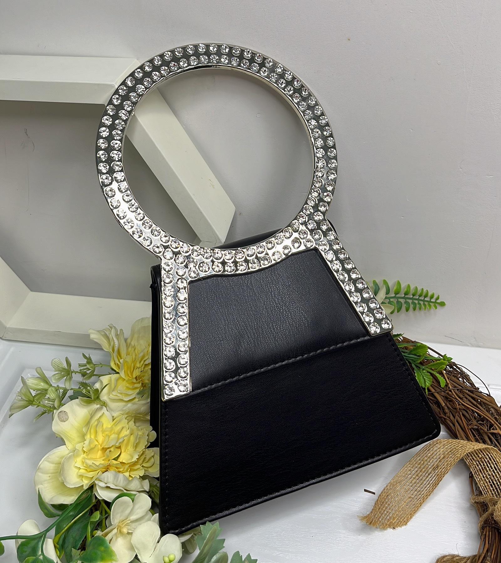 

Luxury Metal Ring Handle Trapezoidal Women s Handbag Glitter Shiny Diamonds Evening Bag Wedding Party Clutch Purse Shoulder Bag