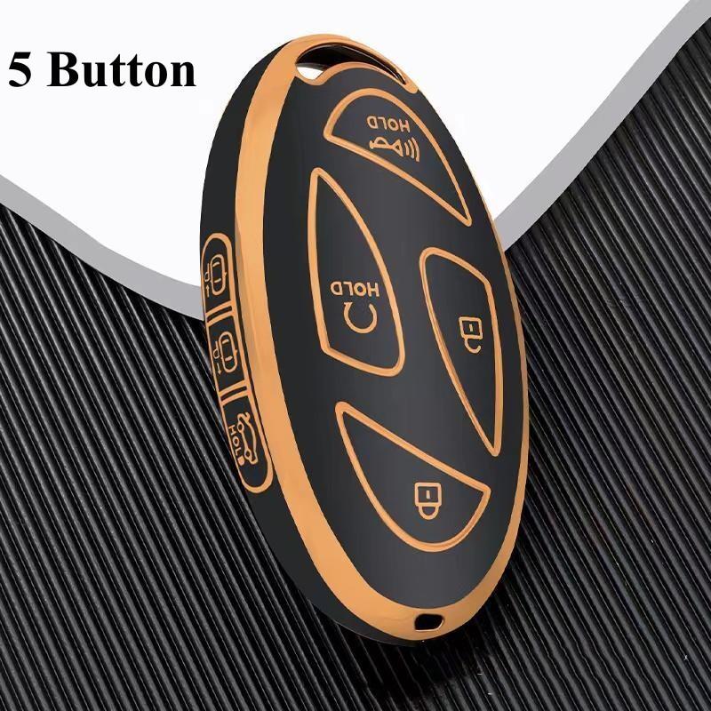 

Брелок-тримач для ключів автомобіля 5/7 кнопок для автомобіля Hyundai Kona Ev Grandeur GN7 2023 ТПУ Чохол для ключів автомобіля Аксесуари 7 Buttons чорний