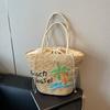 2026 New Woven Women's Bag Handmade Grass Woven Handbag Fashion Embroidery Versatile Shoulder Bag Beach Bag