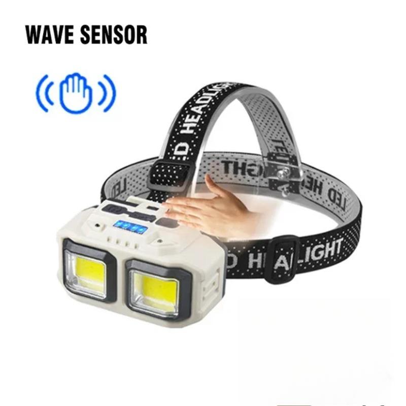 

Мощный светодиодный налобный фонарь с 4 режимами освещения, перезаряжаемый через USB, супер яркий налобный фонарь для кемпинга, рыбалки, аварийный фонарь sensor style-1000LM