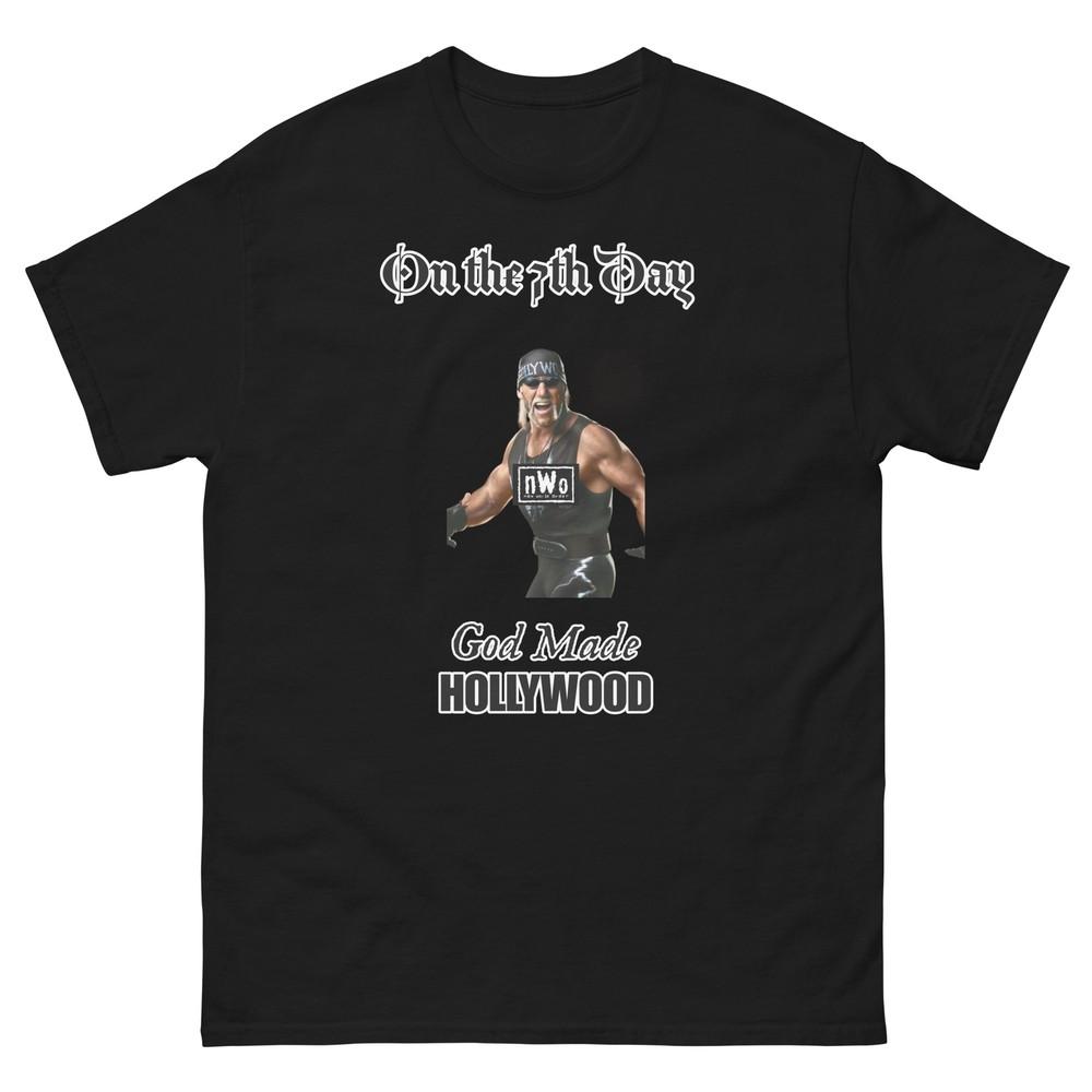 

На 7-й день ... Бог создал ГОЛЛИВУД! Голливуд Хоган Унисекс Классическая футболка nWo L