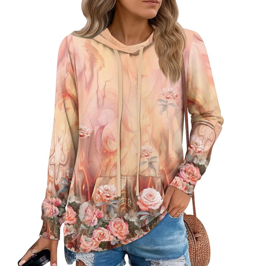 Womens Pullover Hoodies Teen Girls Fashion Hooded Sweatshirt Womans Fall Tunic Top