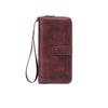 Multifunctional Women's Wallet Retro Oil Wax Leather Long Wallet Simple Large Capacity Card Bag