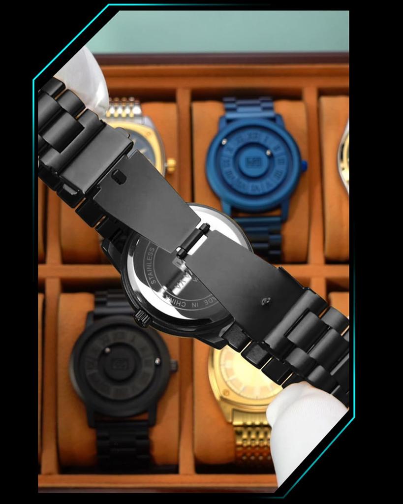 Introducing the Magnetic Floating Ball Wristwatch for a Black Watch That Combines Design and Functionality Men, Tech-inspired (2901H)