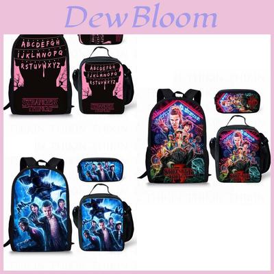 Stranger Things 3 Backpack Pencil Case Set For Daily Use With Nylon Material