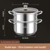 Stainless Steel Double Layer Soup Pot and Steamer for Gas & Induction Cooktops