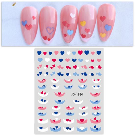 Nail Sticker Self Adhesive Waterproof Eye-catching Love Heart Print Fingernail Sticker DIY Nail Art Gadget Birthday Gift