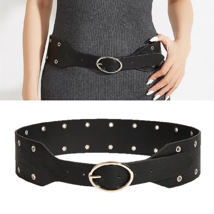 Bold Studded Punk Rock Belt 120cm PU Leather Adjustable Strap 3.8cm Width For Men Women Fashion