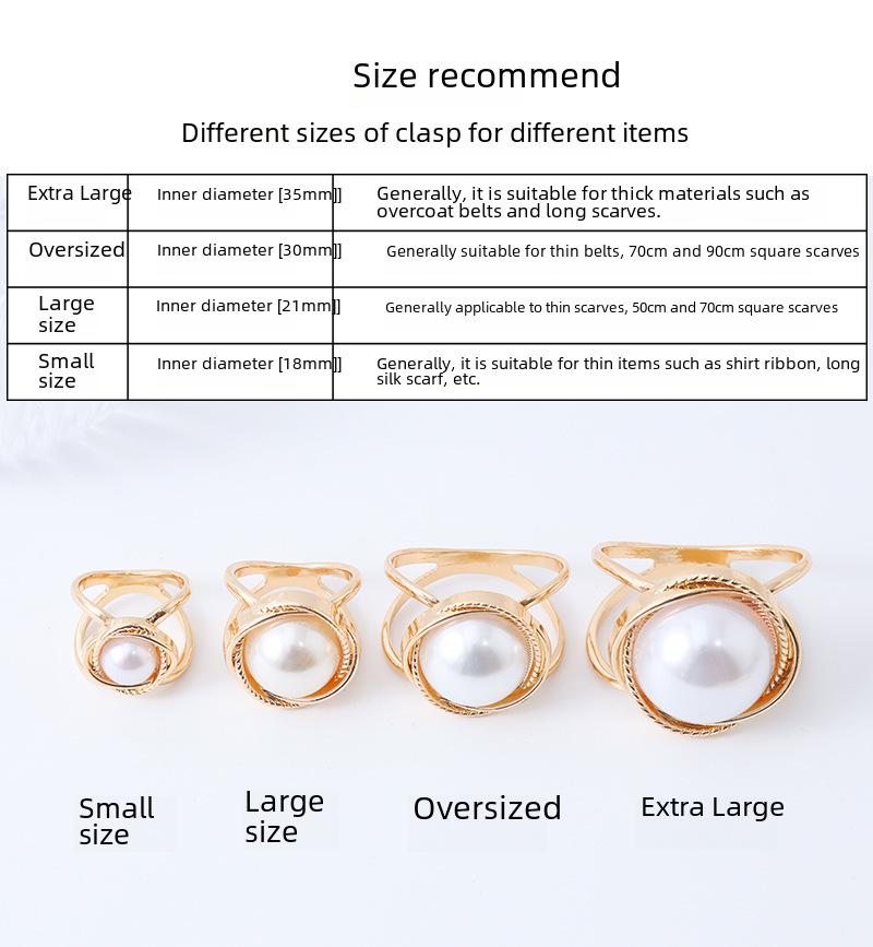 "Elegant Korean Fashion Pearl Silk Scarf Buckle - High-end Jewelry Decoration for Shawls and Coats"