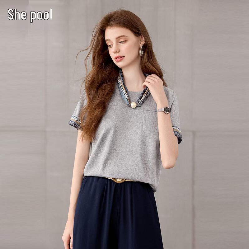 Women s Color Block Loose Fit Short Sleeve T-Shirt S