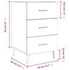Nightstand Concrete Gray 40x40x66 cm Wood Based Material
