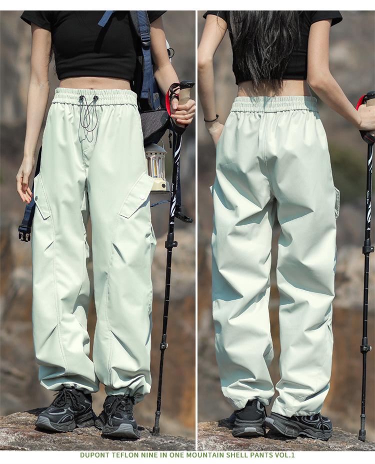 Pantaloni da Sci Soft Shell Impermeabili Antivento Unisex per Primavera/Autunno - Gamba Dritta Alpinismo Outdoor