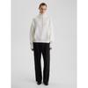 Knitted Lady'S Sweater Stand Collar Drop Shoulder Sleeves Loose Oversized Zippers Fluffy Pullover Autumn Casual Jumper