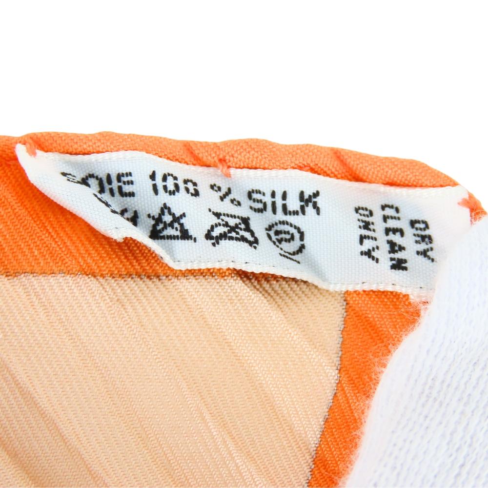 Used HERMES scarf Pleated curry silk Orange SERENITE