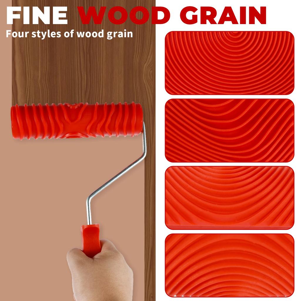 Wood Grain Tool Kit - Natural Woodgrain Maker for Decorative Painting Premium Wood Graining Tool Set DIY Wood Grain Patterns