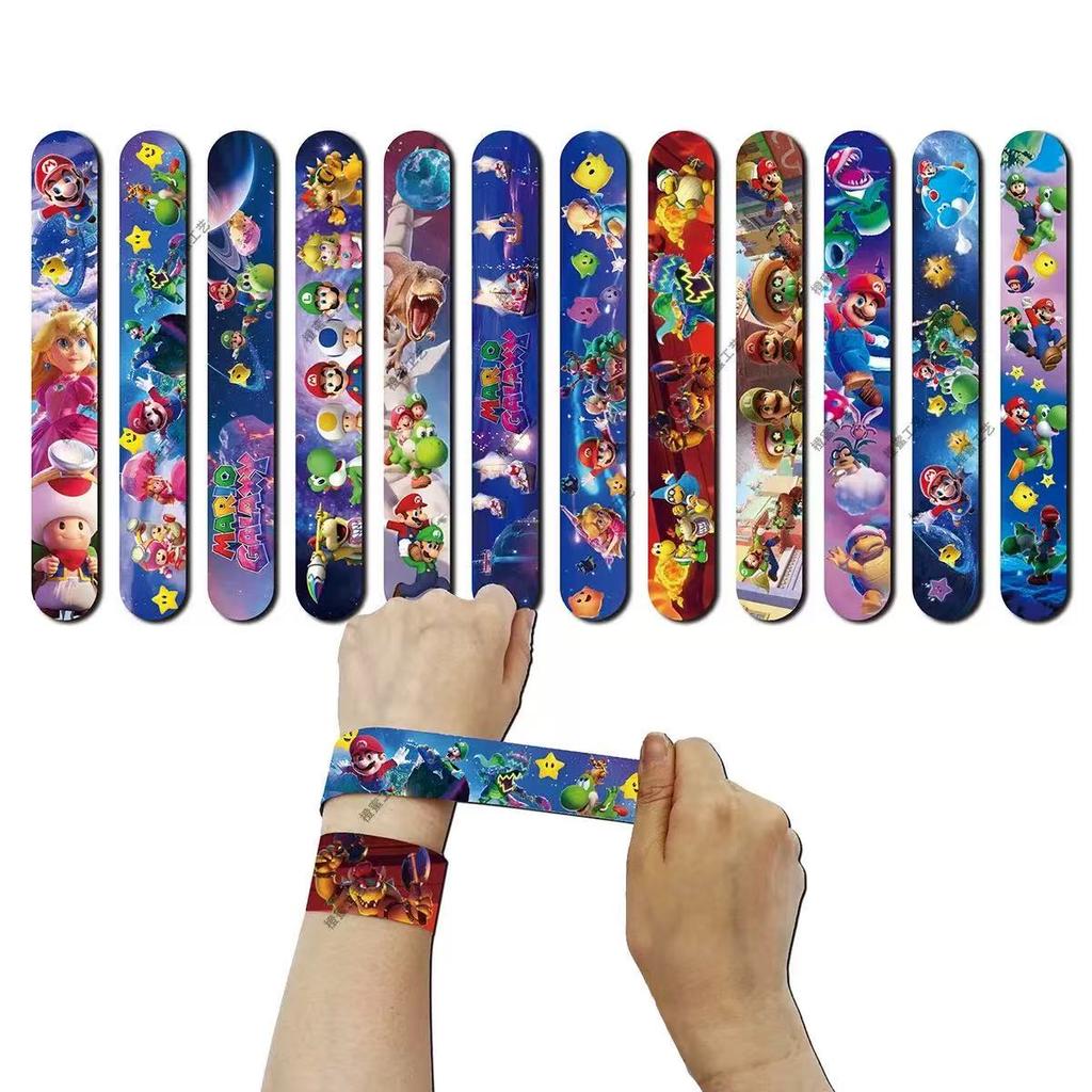Brother Mario Party Favors Gifts Stamps Slap Bracelet Stickers Christmas Stocking Fillers Birthday Souvenirs Decoration Supplies