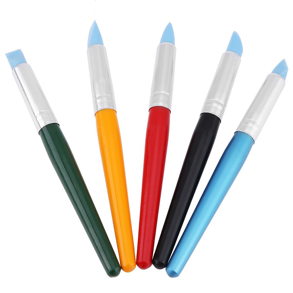 5pcsCelsiusset Silicone Soft Head Clay Pottery Moulding Pen Craft Tool (Large)