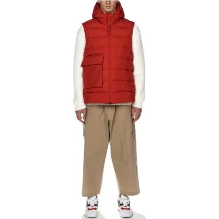 

Y-3 FW24 Plush Casual Hooded Zip Vest Men vest Red GL0970 S