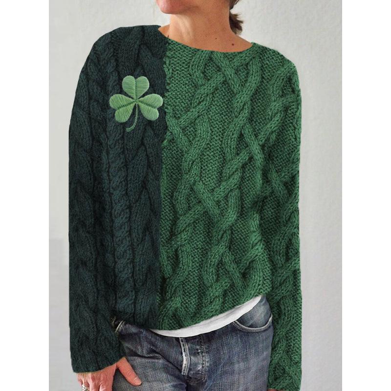 2025 Autumn/Winter 3D Print Round Neck Knit Sweater for Europe & America