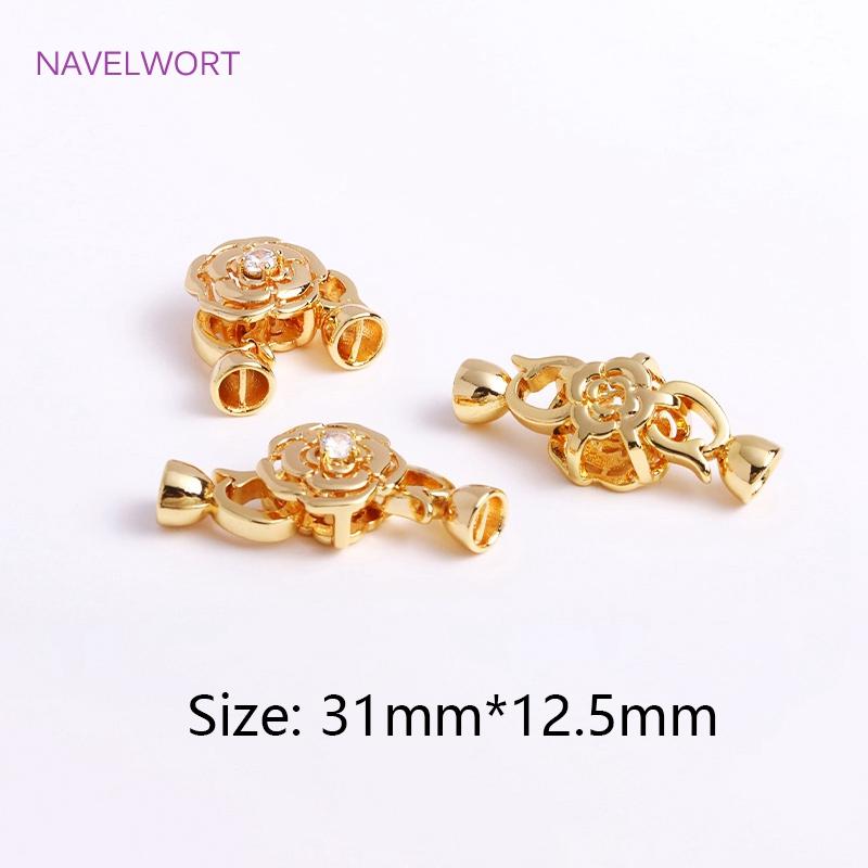 Trendy 18K Gold Plated Round Pearl Clasps Fastener For Bracelet Necklace Making Fittings,DIY Jewellery Making Supplies Wholesale