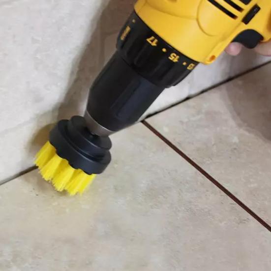 3Pcs Home Bathroom Kitchen Floor Tile Cleaning Scrubber Attachment Drill Brush