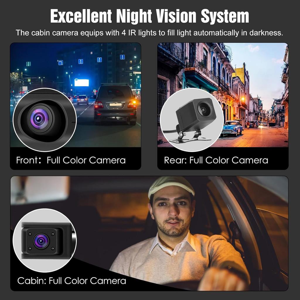 4K Dash Cam for Cars 2/3Channel Car DVR WIFI GPS APP Video Recorder 24H parking monitor Camera for Vehicle  Car Accessories