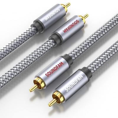 SOUNDFAM RCA Audio Stereo Subwoofer Cable Male To 2 1 for Home and Car Audio (2 Male, Meter) - Gray, Red/White, Theater, HDTV, Amplifiers, Hi-Fi