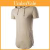 T-shirt con cappuccio da uomo a maniche corte slim fit con top muscolari di alta qualità per moda casual