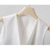 Gilet Femme Coupe Slim Sans Manches Court Veste de Costume Mince Printemps Automne Amincissant