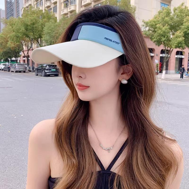 Women Color Block Sun Visor Hat for Women Travel Jogging Summer Cycling Sporty Outdoor Casual Breathable Golf Empty Top Sun Hat