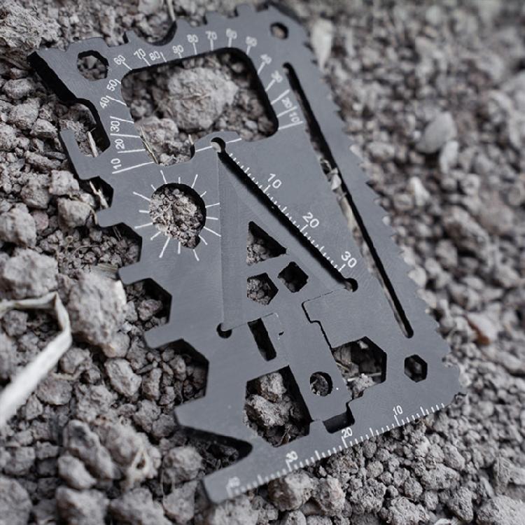 כלי שילוב רב-תכליתי להישרדות 18 ב-1 מפלדת אל-חלד כלי רב-שימושי בגודל כיס כרטיס אשראי כלי כרטיס אשראי קל לשימוש