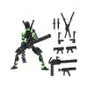 Articulated Action Figure Set Full Assembly Robot Model 3D Printed Poseable Joints Desktop Decoration with Interchangeable Weapons and Accessories