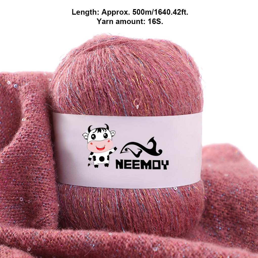 50g Beaded mohair Summer Ice Silk Mercerized Yarn Special Sequin Yarn DIY Hand Woven Rag Doll Knitting Wool Blanket 23 Colour