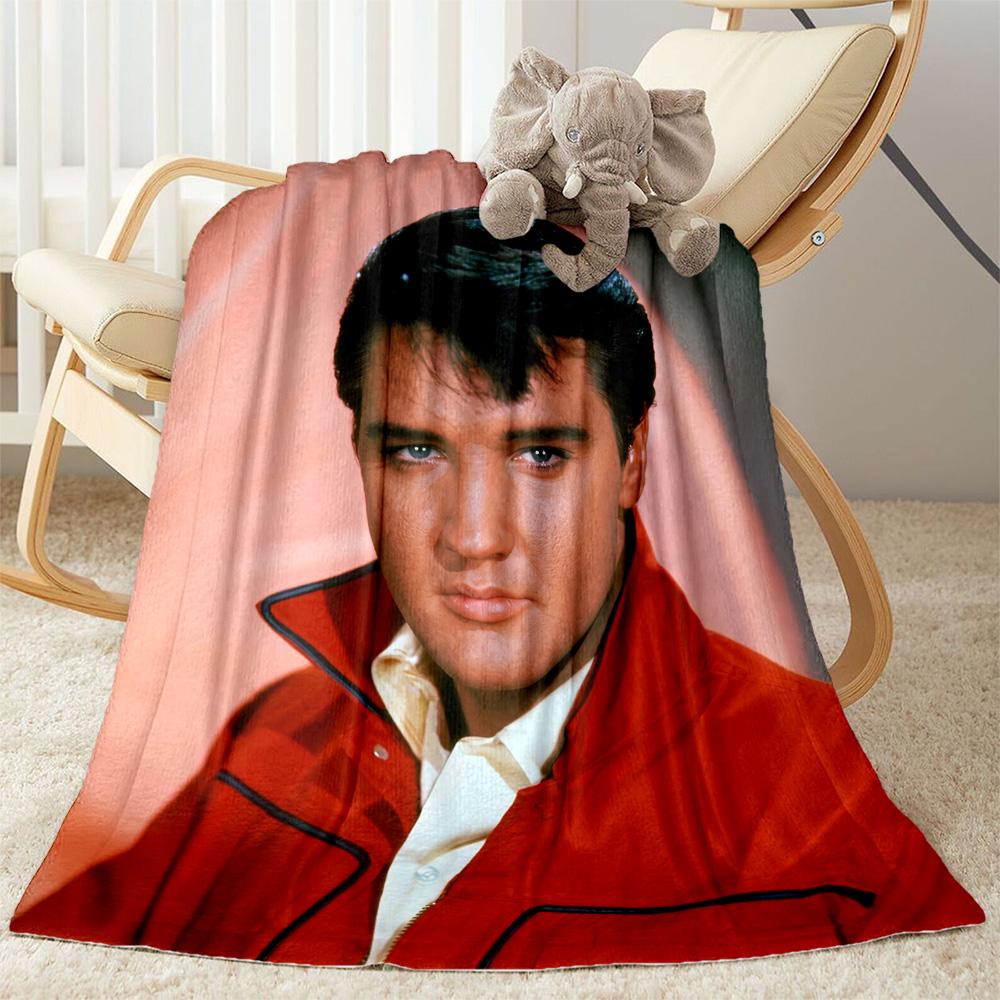 Elvis Presley's Musical Journey Blanket Durable Comfort Great for Livingroom Picnics Chair for All Occasions Playful Design
