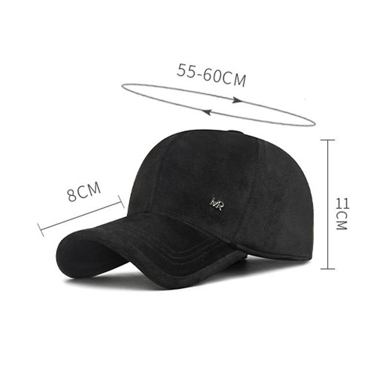 Hat Men's Autumn Winter Velvet Warm Cap Middle-Aged Baseball Cap